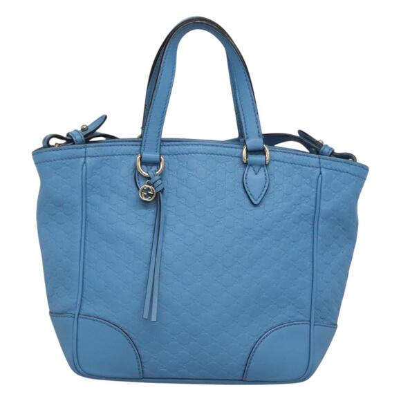 GUCCI Micro GG Canvas Guccissima Bag Leather Outlet Blue Gold - Picture 2 of 16